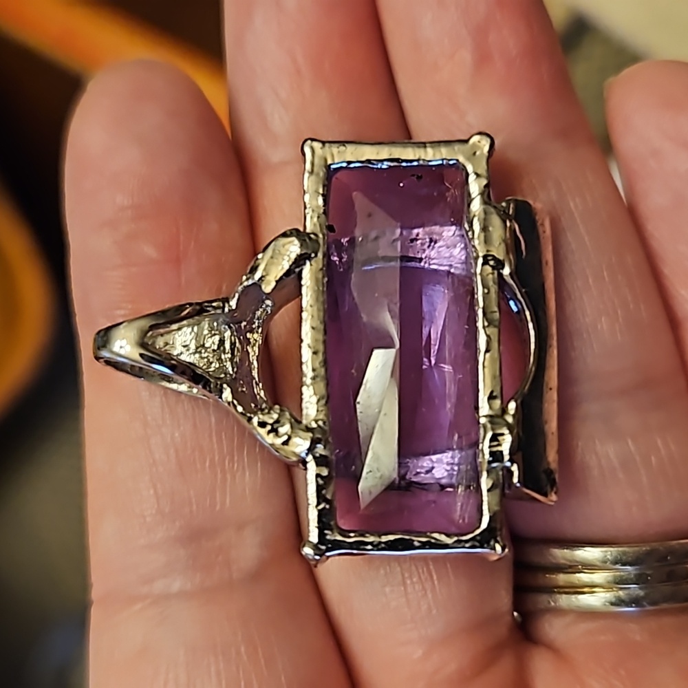 Rectangular Purple Pendant 💜 - Picture 2 of 4